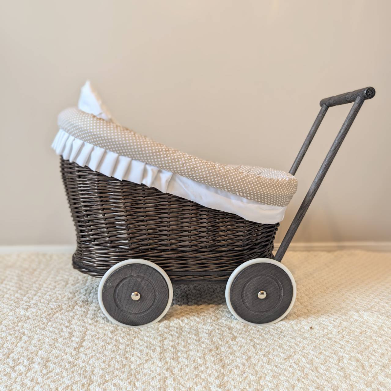 木製ドールバギー｜Chloe ブラック×ダークブラウン