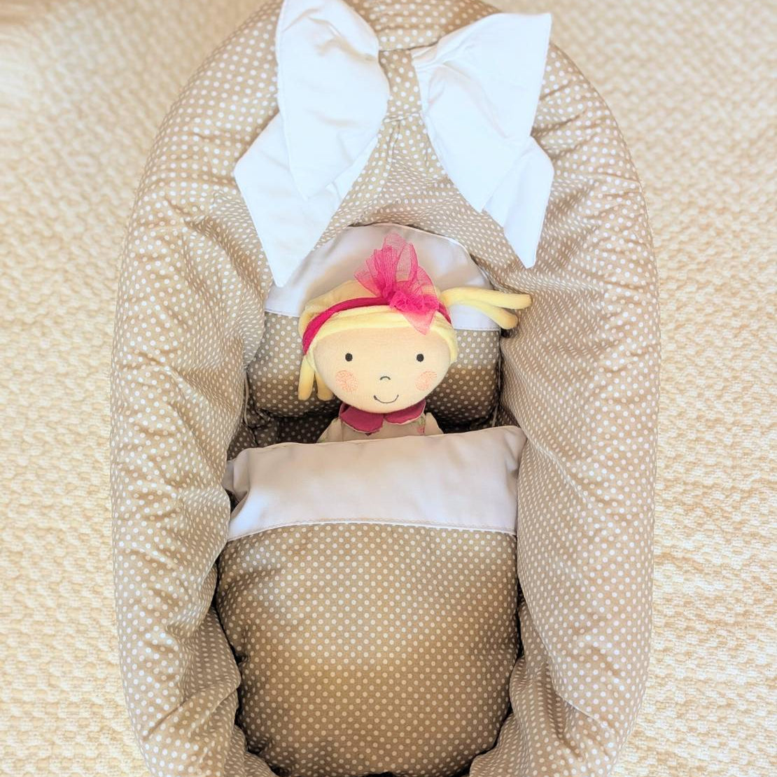 木製ドールバギー｜限定デザイン　ピンク&ホワイト